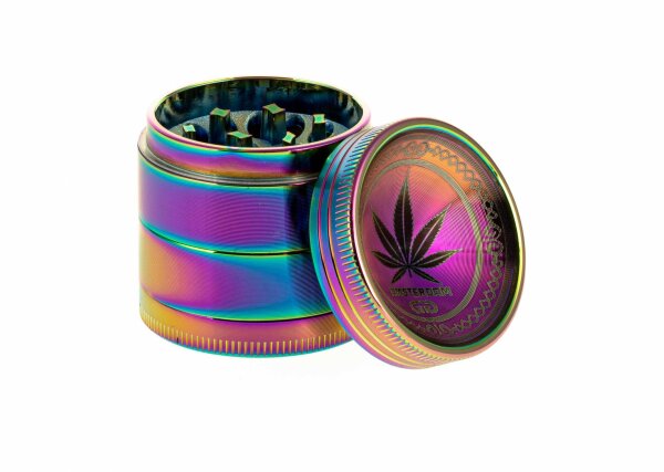 Pollinatorgrinder "Amsterdam Leaf" Konvex D 40 mm - Rainbow
