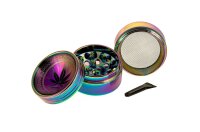 Pollinatorgrinder "Amsterdam Leaf" Konvex D 40 mm - Rainbow