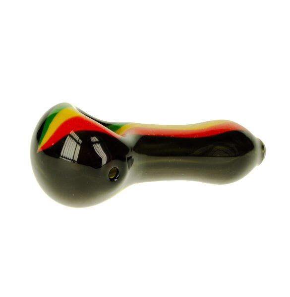 G-Spot Glaspfeife 11 cm Rasta / Schwarz Nr.4