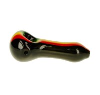 G-Spot Glaspfeife 11 cm Rasta / Schwarz Nr.4