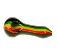 G-Spot Glaspfeife 11 cm Rasta / Schwarz Nr.4