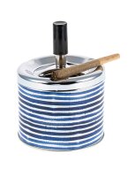Angelo - Schleuderaschenbecher "Blaue Streifen" - H 12 cm D 9,2 cm