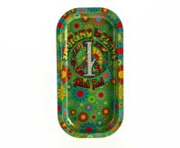 Black Leaf Rolling Tray - Smoking for Peace - 20,6x10,5x1,8 cm - Mini
