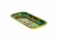 Black Leaf Rolling Tray - Smoking for Peace - 20,6x10,5x1,8 cm - Mini