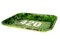 Jelly Joker Rolling Tray - 420 Hanfblatt Grün -34x27,5 cm - Medium