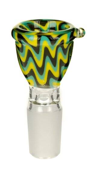 Jelly Joker Glaskopf 18,8er - Rund - Swirl Gelb/Grün/Schwarz