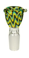 Jelly Joker Glaskopf 18,8er - Rund - Swirl Gelb/Grün/Schwarz