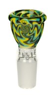Jelly Joker Glaskopf 18,8er - Rund - Swirl Gelb/Grün/Schwarz