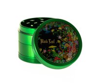 Black Leaf Pollinator Grinder mit Bild - Mushroom - D 50 mm H 40 mm - Grün