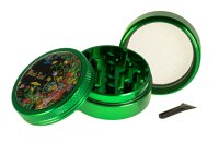 Black Leaf Pollinator Grinder mit Bild - Mushroom - D 50 mm H 40 mm - Grün