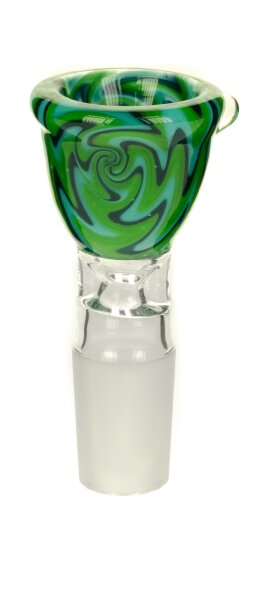 Jelly Joker Glaskopf 18,8er - Rund - Swirl Grün/Blau/Hellblau