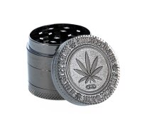 Grace Glass Grinder Pollinator - mit Blatt & Amsterdam Schriftzug D 40 mm - anthrazit