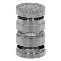 Grace Glass Grinder Pollinator - mit Blatt & Amsterdam Schriftzug D 40 mm - anthrazit
