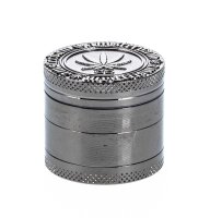 Grace Glass Grinder Pollinator - mit Blatt & Amsterdam Schriftzug D 40 mm - anthrazit