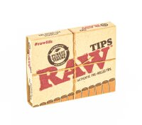 RAW vorgerollte Filtertips - unbleached - D 6 mm L 18 mm - 21 Stk.
