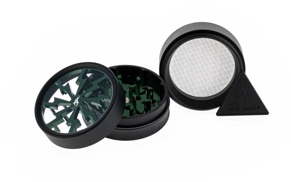 Thorinder Mini - Pollinator/Sieb Grinder H 42 mm D 50 mm - Farbe: Schwarz/Grün