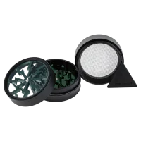 Thorinder Mini - Pollinator/Sieb Grinder H 42 mm D 50 mm - Farbe: Schwarz/Grün