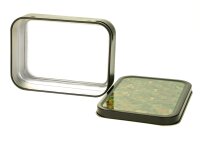 Metalldose - XL Buds - 112x82x26 mm - Schwarz mit Aufkleber