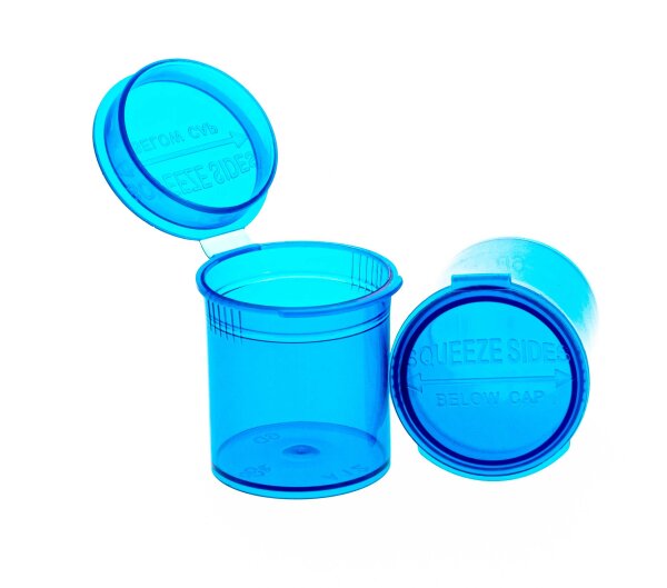 Kunststoffdose mit Pop Up Deckel - 20ml D 32 mm H 36 mm - Blau
