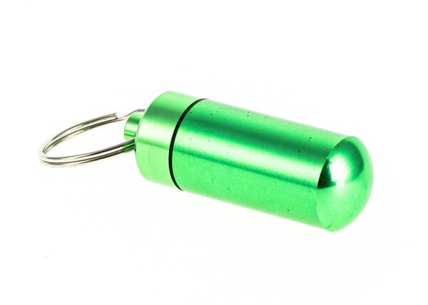 Pulverdose/Pillendose aus Metall H 4,3 cm - Grün