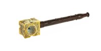 Purpfeife Holzpfeife geschnitzt mit Specksteinkopf L 13 cm