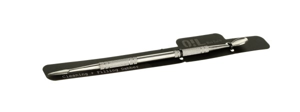 Oil Black Leaf Edelstahlwerkzeug Dabber - Löffel Mittel & Spitze - L 17,7 cm