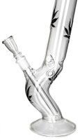 Leafline Glasbong > 18,8er H 42 cm D 50 mm gerader aufbau mit welle + schwarze blätter