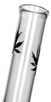 Leafline Glasbong > 18,8er H 42 cm D 50 mm gerader aufbau mit welle + schwarze blätter