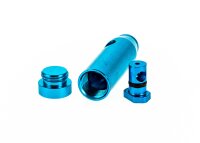 Portionierer / Dosierer Metall "Bullet" eloxiert Blau - H 5,5 cm