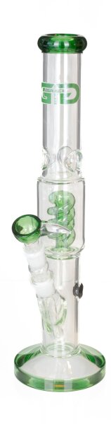 Grace Glass Glasbong 18,8er - Zylinder 1x Spiral Percolator - Grün - H 37 cm D 55/45 mm WS 5 mm - ICE