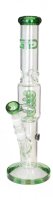 Grace Glass Glasbong 18,8er - Zylinder 1x Spiral Percolator - Grün - H 37 cm D 55/45 mm WS 5 mm - ICE