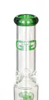 Grace Glass Glasbong 18,8er - Zylinder 1x Spiral Percolator - Grün - H 37 cm D 55/45 mm WS 5 mm - ICE
