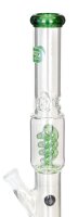 Grace Glass Glasbong 18,8er - Zylinder 1x Spiral Percolator - Grün - H 37 cm D 55/45 mm WS 5 mm - ICE