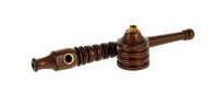 Holzpurpfeife - Rillen - L 15 cm - Holzfarben