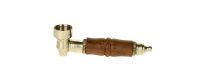 Purpfeife aus Metall/Holz - Kopf Metall - schraubbar - L 9 cm