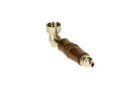 Purpfeife aus Metall/Holz - Kopf Metall - schraubbar - L 9 cm