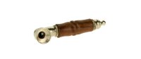 Purpfeife aus Metall/Holz - Kopf Metall - schraubbar - L 9 cm