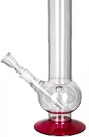Amsterdam Bouncer Glasbong 18,8er - Bowl - Rot/Klar mit Wappen - H 42 cm D 50 mm WS 3 mm