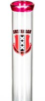 Amsterdam Bouncer Glasbong 18,8er - Bowl - Rot/Klar mit Wappen - H 42 cm D 50 mm WS 3 mm