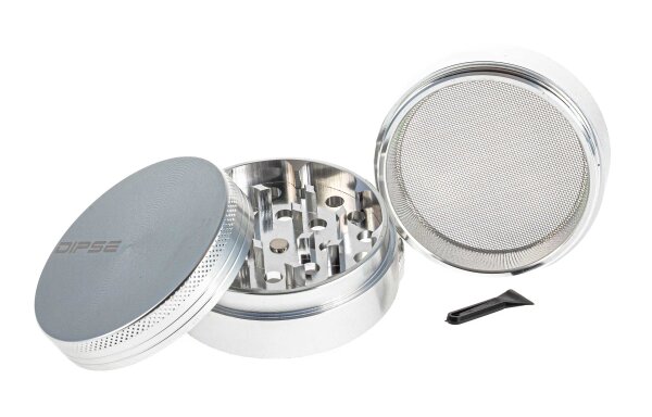 Pollinator Alugrinder "Dipse-Logo" 4 tlg. H 47 mm D 63 mm - Silber