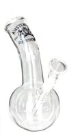 Amsterdam Glas Bong 14,5er - Bauch - Logo+Schriftzug - H 18 cm D 36 mm WS 3 mm