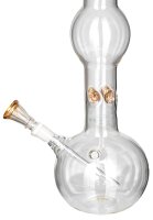 Greenline Glasbong 14,5er - H 39 cm D 40 mm - mit Hanfblatt - ICE