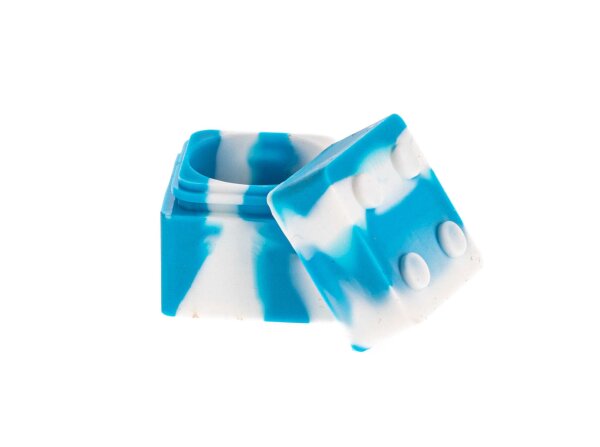 Silikondose "Legostein" 3x3 cm Farbe: Blau/Weiß