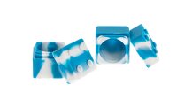 Silikondose "Legostein" 3x3 cm Farbe: Blau/Weiß