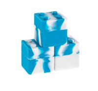 Silikondose "Legostein" 3x3 cm Farbe: Blau/Weiß