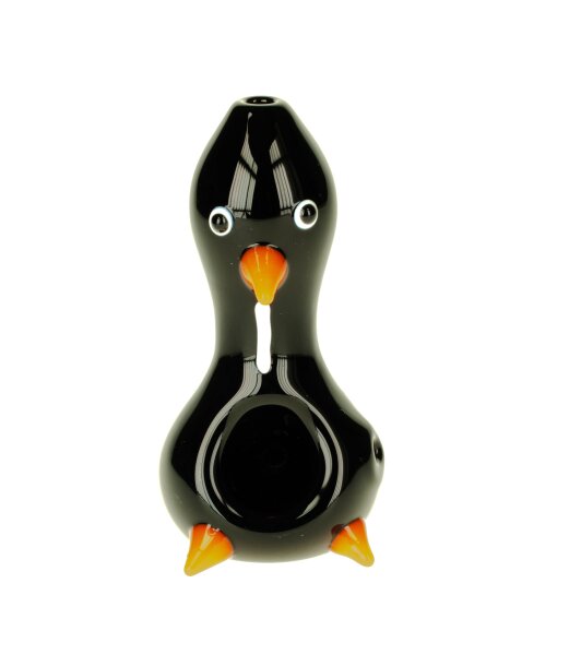Glaspfeife/Handpfeife "Pinguin" - Schwarz L 75 mm
