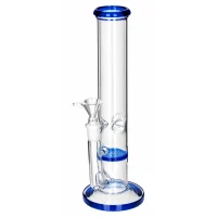 Black Leaf Glasbong - Honey Comb Percolator Blau - 14,5er H26 cm D 40 mm WS 2,5 mm - NO KICK - ICE