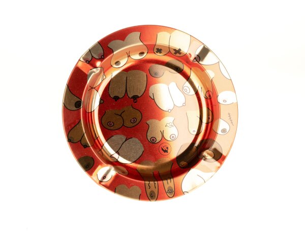 Metallaschenbecher "Tittie Pattern" - metallic rund - D 13,5 cm