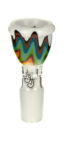 Jelly Joker Glaskopf 18,8er - Rund - Swirl Weiß/Regenbogen