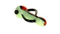 G-Spot Glaspfeife 11,5 cm mit Henkel - Orange/Schwarz/Blau Nr.5